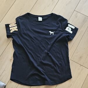 Black T-Shirt with Gold and Silver Accents